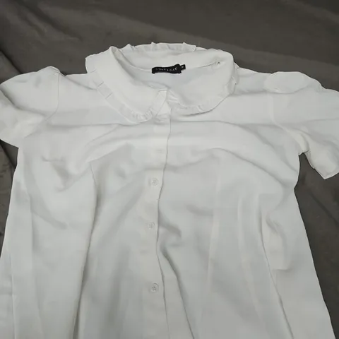 MINT LIMIT WHITE BLOUSE WITH PETER PAN COLLAR – WOMEN'S TOP, SIZE M