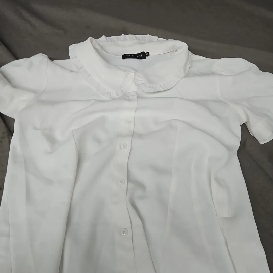 MINT LIMIT WHITE BLOUSE WITH PETER PAN COLLAR – WOMEN'S TOP, SIZE M