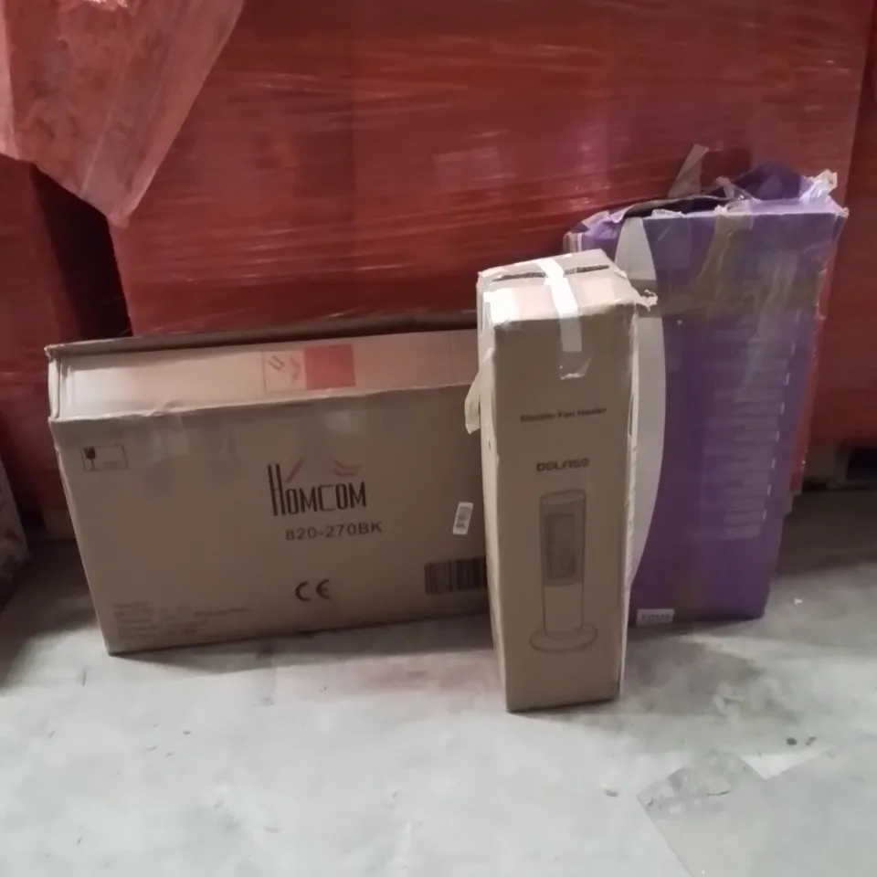PALLET OF ASSORTED HOUSEHOLD GOODS AND PRODUCTS TO INCLUDE;FAN,HEATER,HOOVER