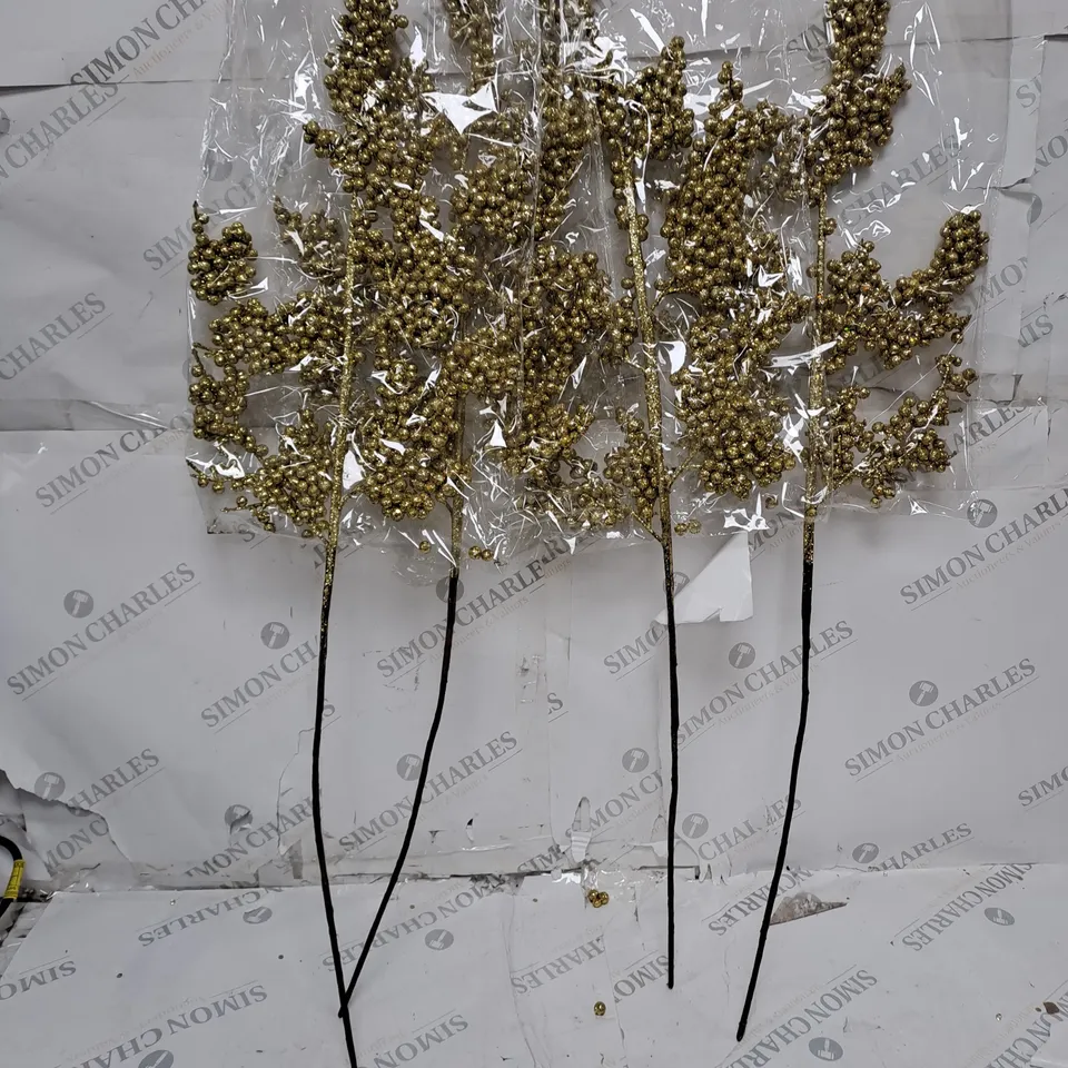 HOME REFLECTIONS SET OF 4 GLITTER GOLD STEMS