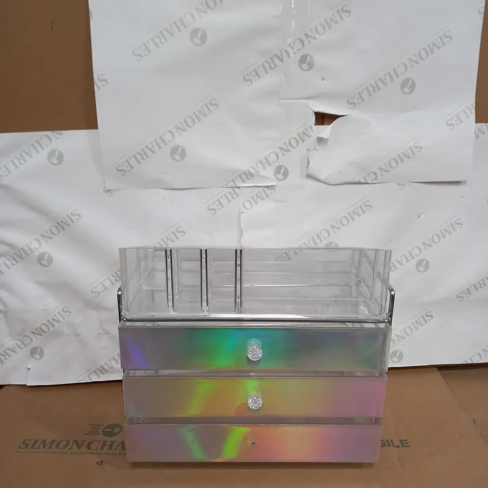 TILI FRAMED ACRYLIC STORAGE DRAWER SET - HOLOGRAPH
