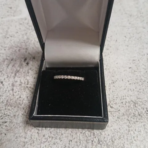 DIAMONIQUE 0.3CT TW PLATINUM PLATED MINI ICON RING STERLING SILVER