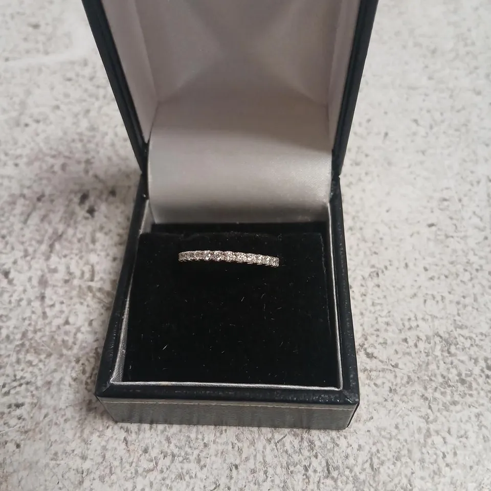 DIAMONIQUE 0.3CT TW PLATINUM PLATED MINI ICON RING STERLING SILVER 
