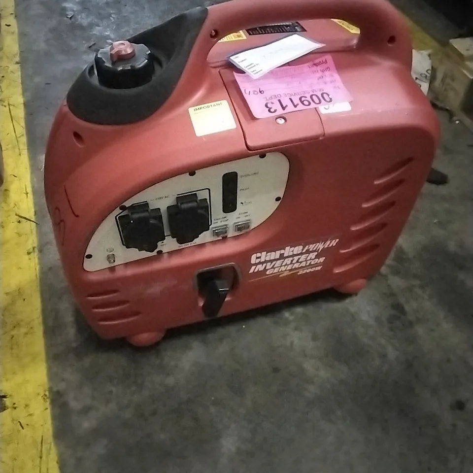 CLARKE IG2200A 2.2KW PETROL INVERTER GENERATOR 