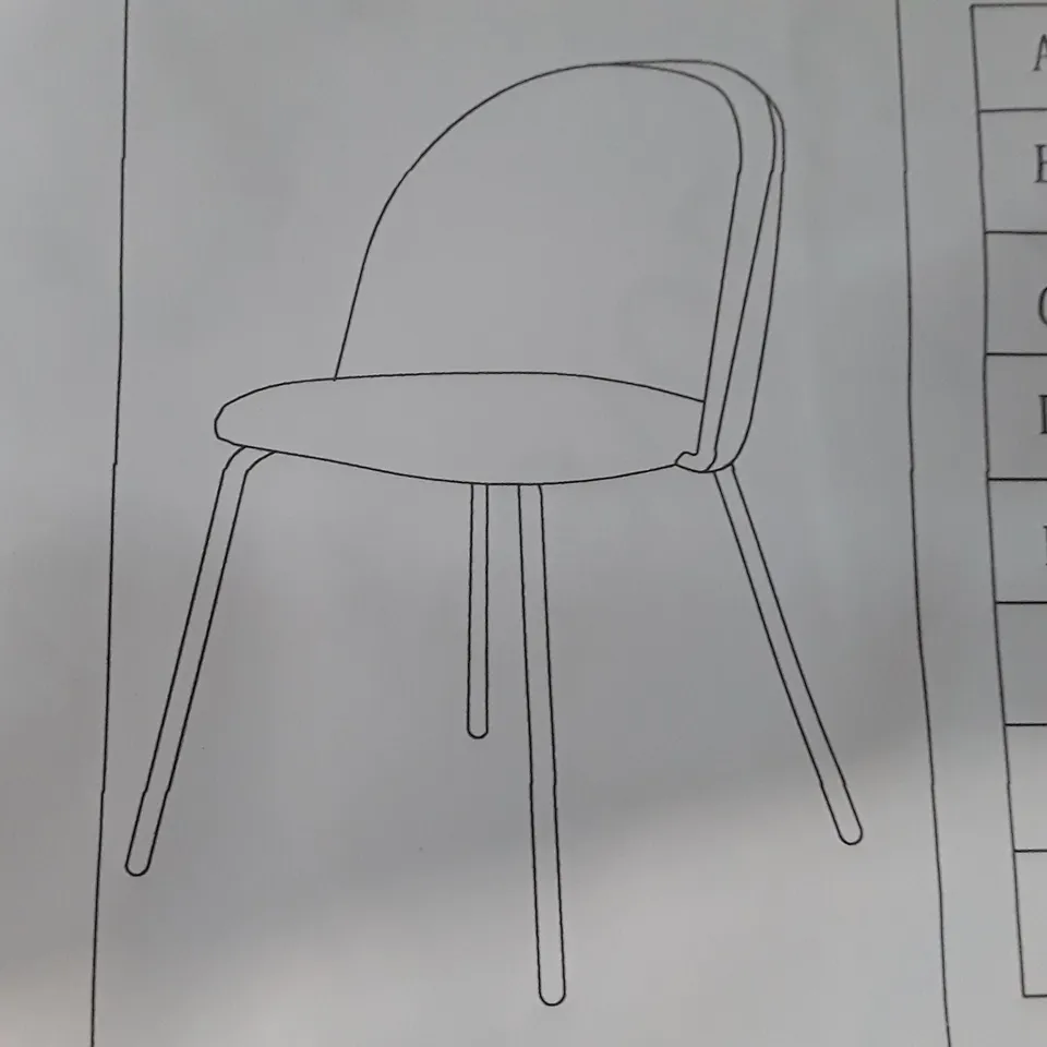 BOXED SET OF 2 BLUE VELVET DINING CHAIRS