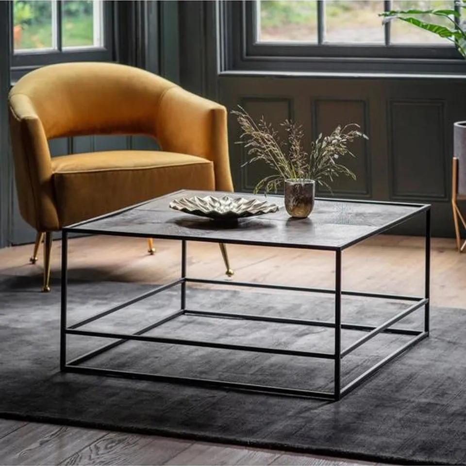 BOXED HOMETOWN INTERIORS ANGLESEA COFFEE TABLE ANTIQUE GOLD