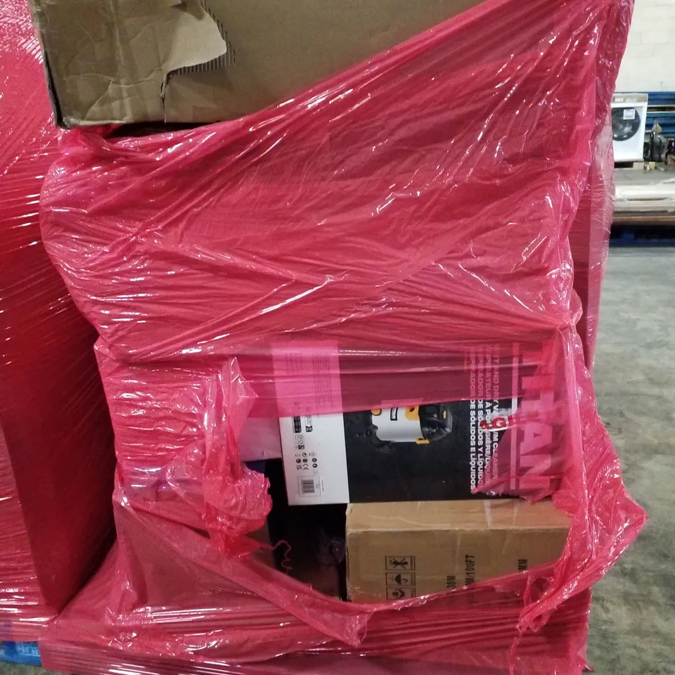 PALLET OF ASSORTED PRODUCTS INCLUDING WET & DRY VACUUM CLEANER, MATTRESS, PRESSURE WASHER