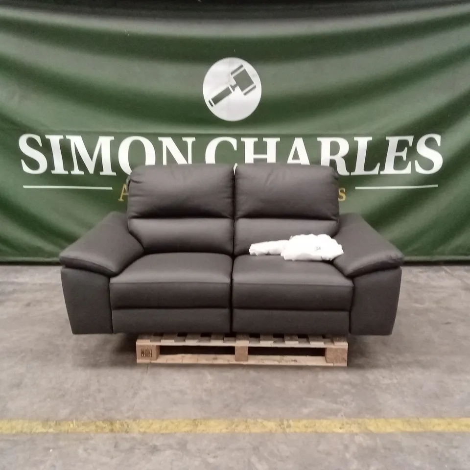 PAVILION 2 SEATER LEATHER/FAUX LEATHER POWER RECLINER SOFA - CHARCOAL RRP £949