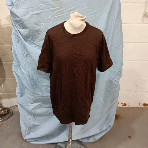 BERSHKA BROWN T‑SHIRT, MEN'S, MEDIUM