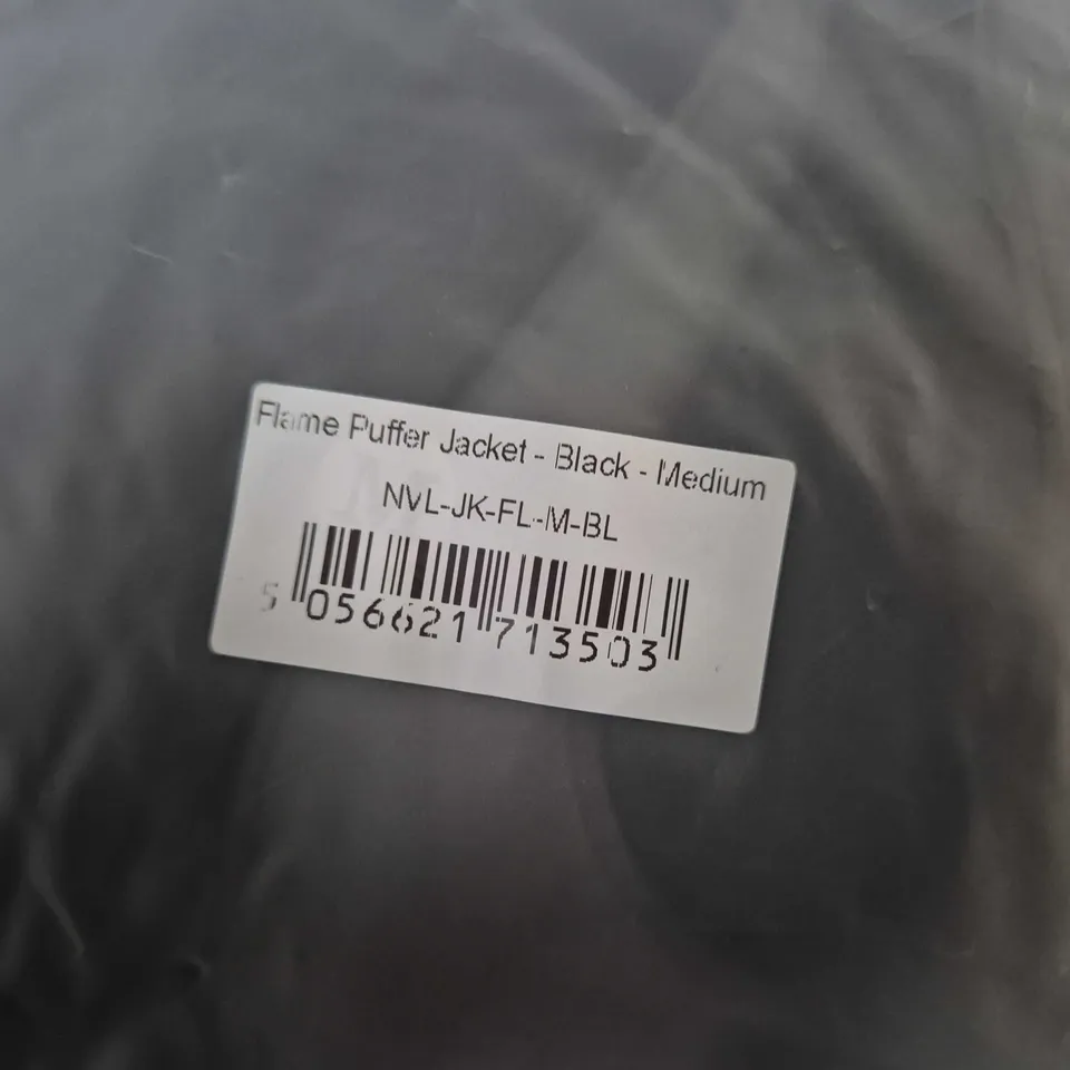 BAGGED NVLTY LONDON PUFFER JACKET – BLACK, UK MEDIUM