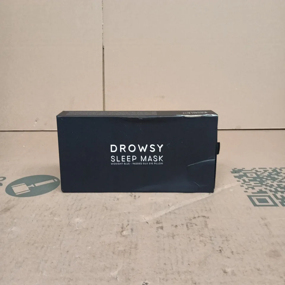 DROWSY SLEEP MASK – MIDNIGHT BLUE, PADDED SILK EYE PILLOW (BOXED)