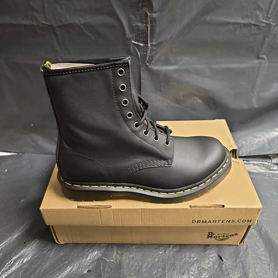 DR. MARTENS 1460 NAPPA WOMENS BOOTS – BLACK, UK 7 (EU 41), BOXED