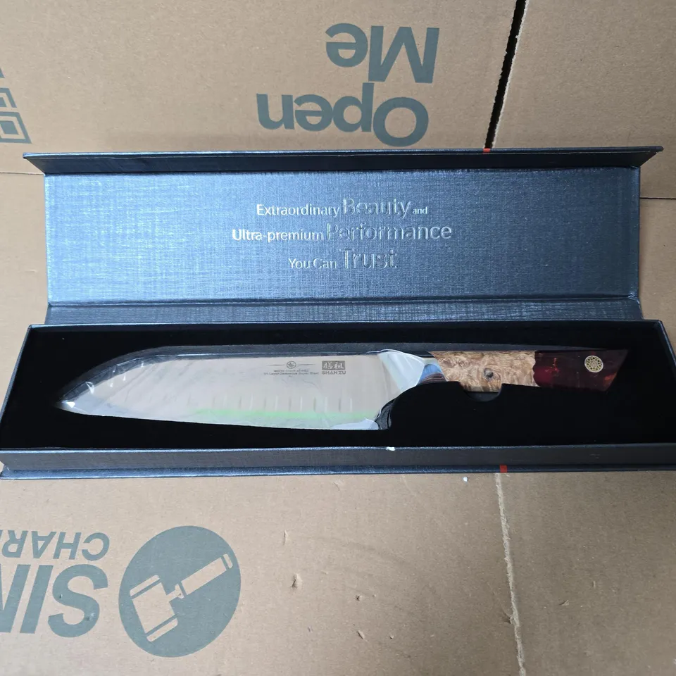 SHANZU WHITE TIGER SERIES 91-LAYER DAMASCUS SUPER STEEL KNIFE – BOXED