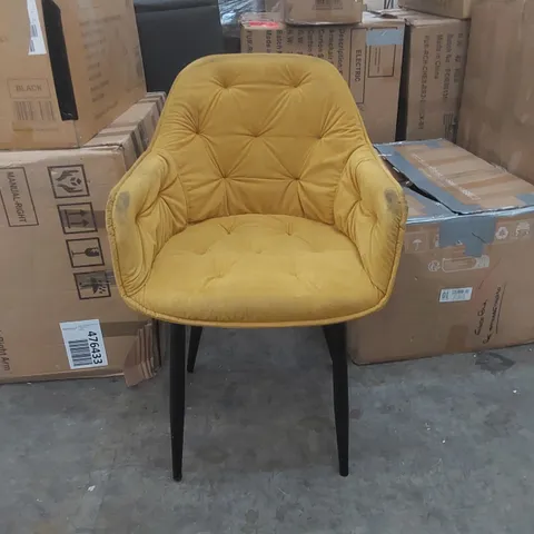 DESIGNER MUSTARD VELVET CHAIR