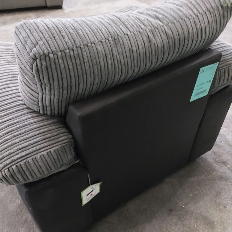 AMALFI FABRIC& FAUX LEATHER ARMCHAIR 