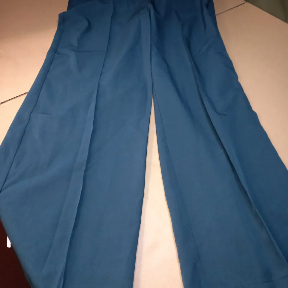 NASTY GAL DARK TEAL SUIT TROUSERS - LARGE