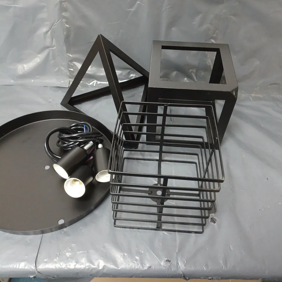 SET OF 3 ASSORTED LIGHT SHADES IN VARIOUS DESIGNS IN BLACK