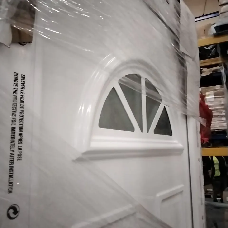 DESIGNER HALF MOON WHITE FRONT DOOR APPROXIMATELY 205.5X92CM