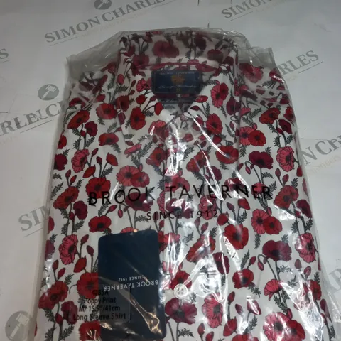 BAGGED BROOK TAVERNER POPPY PRINT SHIRT SIZE M