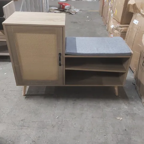 RATTAN SHOE CABINET 2-IN-1 SHOE STORAGE BENCH SHOE RACK CABINET