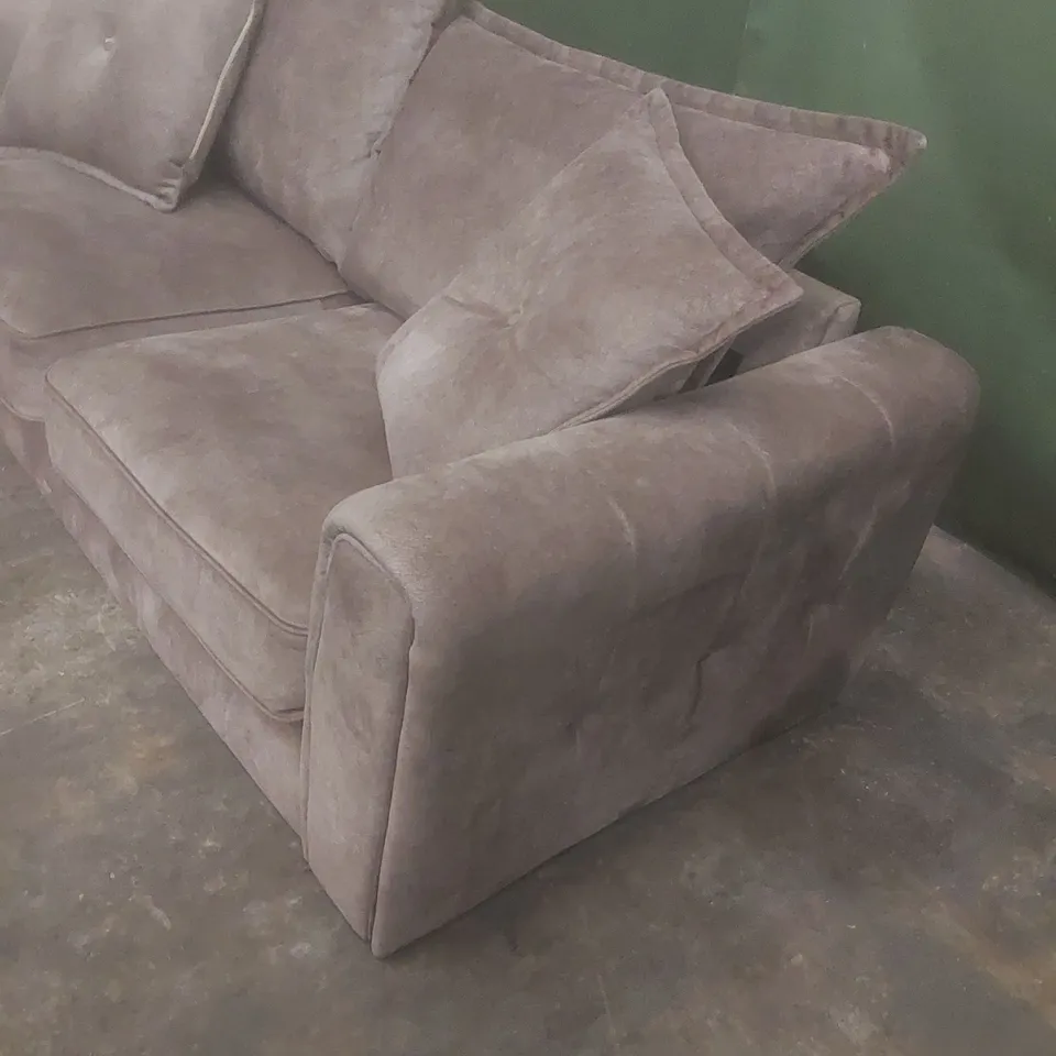 DESIGNER FABRIC UPHOLSTERED 3 SEATER SOFA 