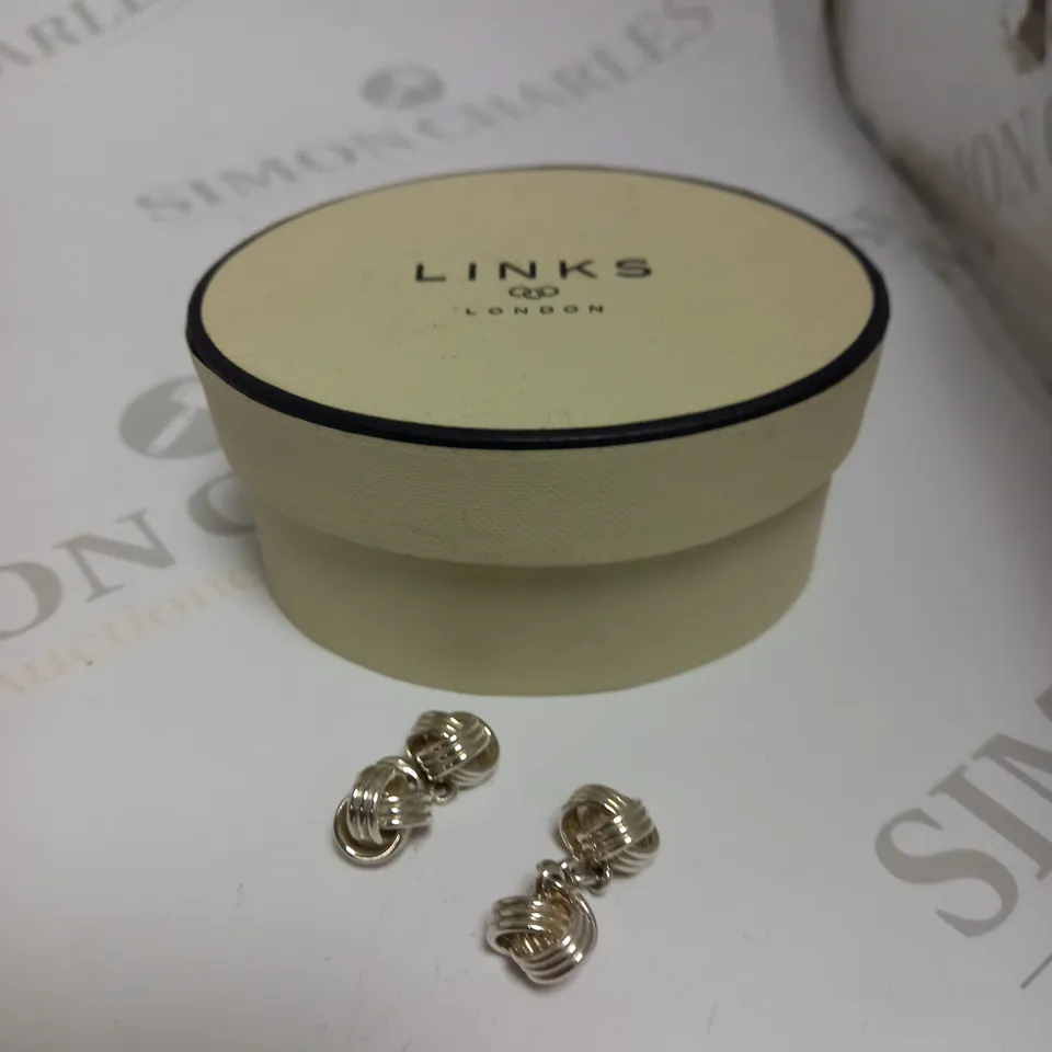LINKS LONDON SILVER KNOTTED CUFF LINKS 