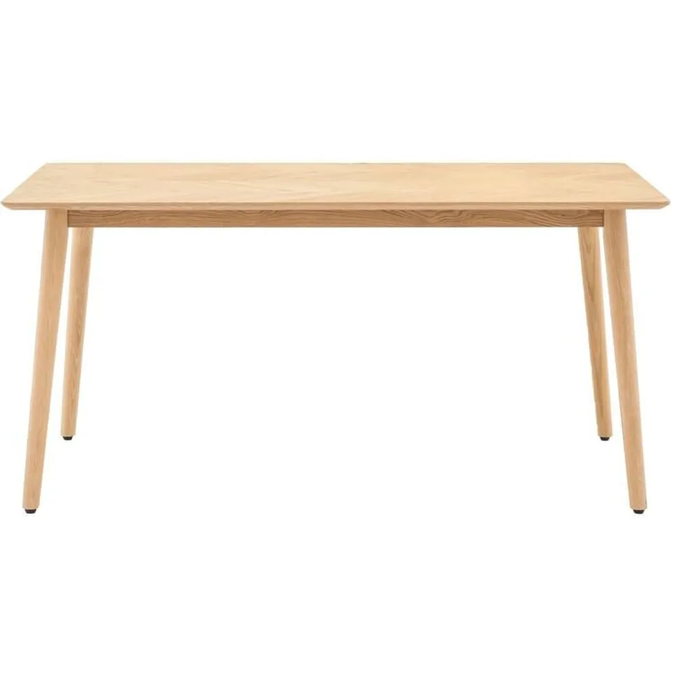 BOXED MILANO OAK RECTANGULAR DINING TABLE WITH CHEVRON INLAY (1 BOX)