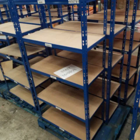 PALLET CONTAINING 2 5-TIER SHELVING UNITS 180×90×45CM - BLUE