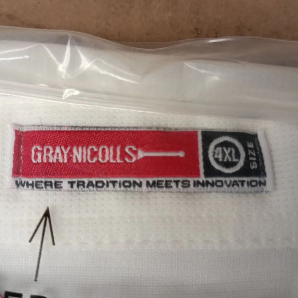 GRAY-NICOLLS SHIRT MATRIX V2 S/S – WHITE, 4XL