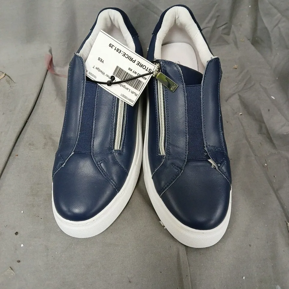 Ruth Langford Leather Wedge Trainers – Navy, UK 3.5 (EU 36) (USED)
