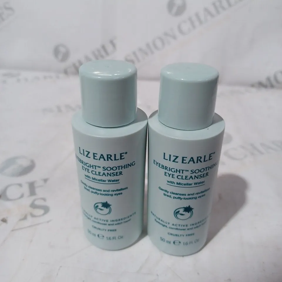 LIZ EARLE EYEBRIGHT SOOTHING EYE CLEANSER WITH MICELLAR WATER X2