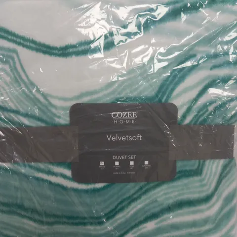 COZEE HOME SINGLE DUVET SET BLUE AND WHITE