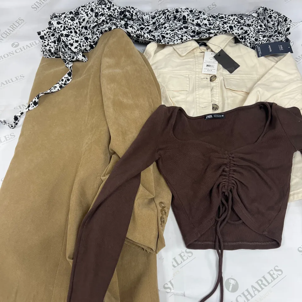 MEDIUM BOX OF ASSORTED CLOTHING TO INCLUDE ZARA, NEW LOOK AND M&S
