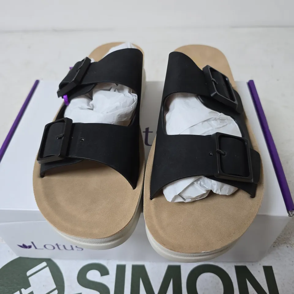BOXED LOTUS VOLOS SANDALS, BLACK - SIZE EU 41
