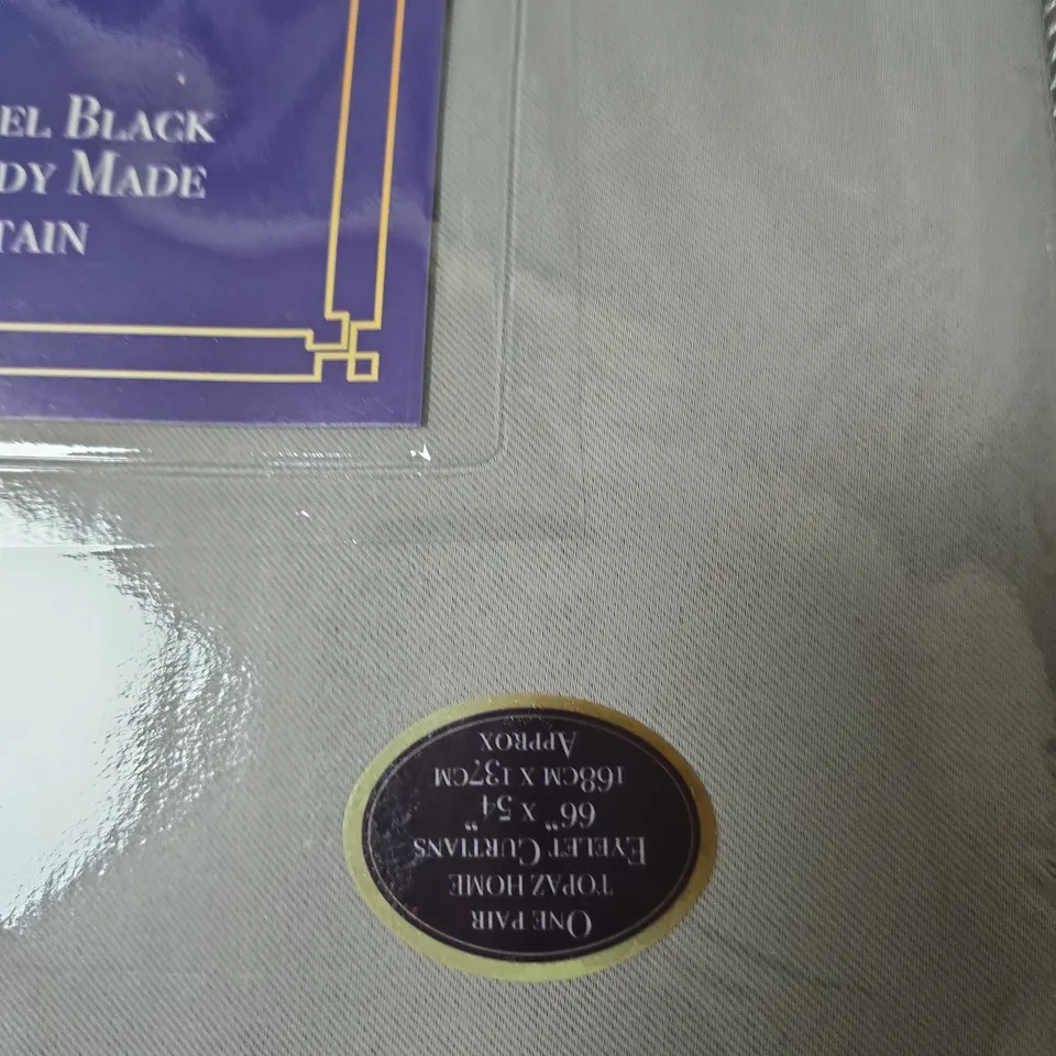 BOX OF APPROXIMATELY 5 X TOPAZ SILK FEEL BLACKOUT READY MADE CURTAIN – GREY, 66 X 183 CM 