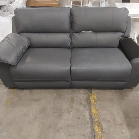 QUALITY DESIGNER 3 SEATER FAUX LEATHER MANUAL RECLINER SOFA 