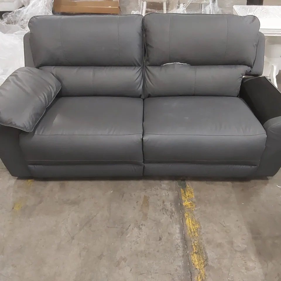 QUALITY DESIGNER 3 SEATER FAUX LEATHER MANUAL RECLINER SOFA 