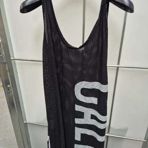 CALVIN KLEIN SWIMWEAR BLACK MESH COVER-UP - S