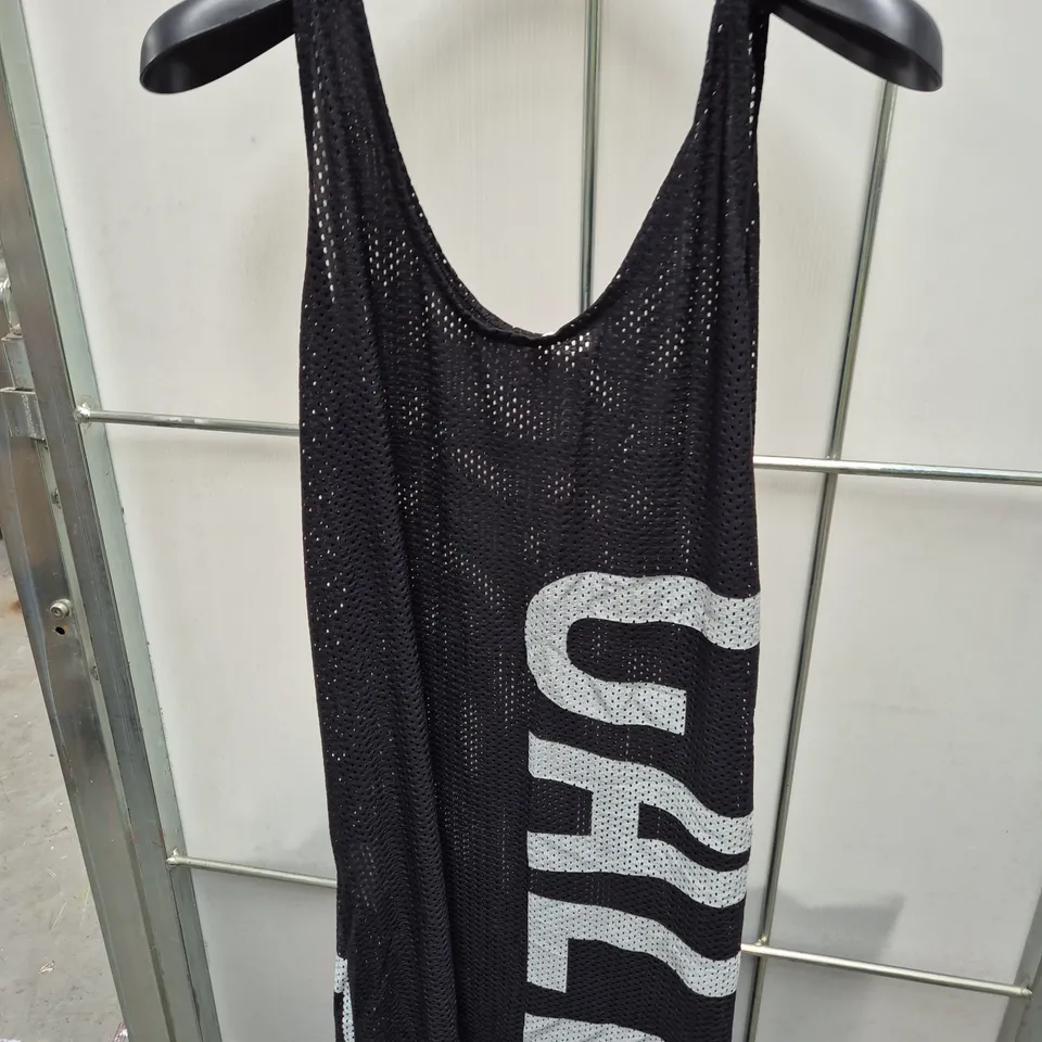 CALVIN KLEIN SWIMWEAR BLACK MESH COVER-UP - S