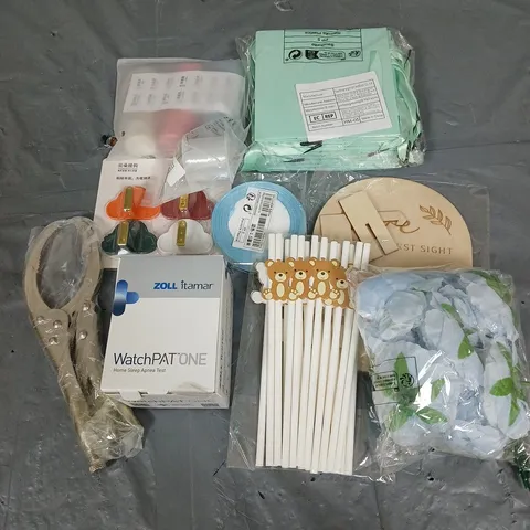 APPROXIMATELY 10 HOUSEHOLD ITEMS TO INCLUDE HOME SLEEP APNEA TEST, GIFT BAGS, FAUX FLOWERS, ETC