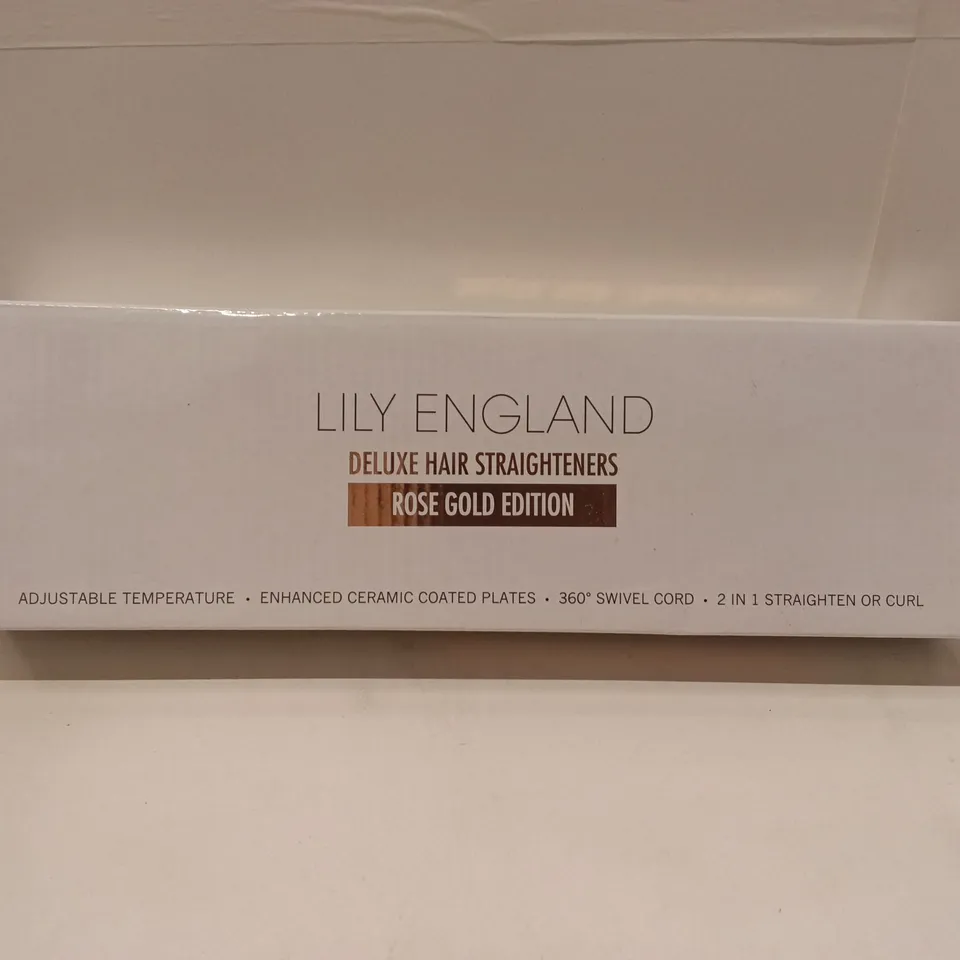 LILY ENGLAND DELUXE HAIR STRAIGHTENERS – ROSE GOLD EDITION (BOXED)
