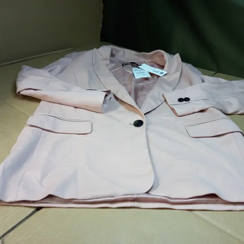 ZARA DUSTY PINK ONE BUTTON BLAZER/JACKET - MEDIUM