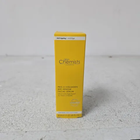 SKINCHEMISTS LONDON PRO-5 COLLAGEN BEE VENOM FACIAL SERUM – 30ML (BOXED)