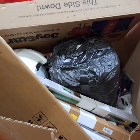 PALLET OF ASSORTED HOUSEHOLD GOODS AND PRODUCTS TO INCLUDE;KIDS BIKE,CAT LITTER BOX,ROLLER BLINDS