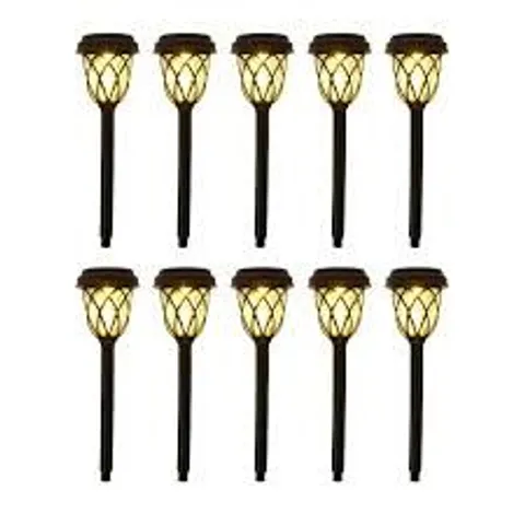 OUTLET GARDEN REFLECTIONS SET OF 10 DUAL SOLAR GLASS STAKE LIGHTS