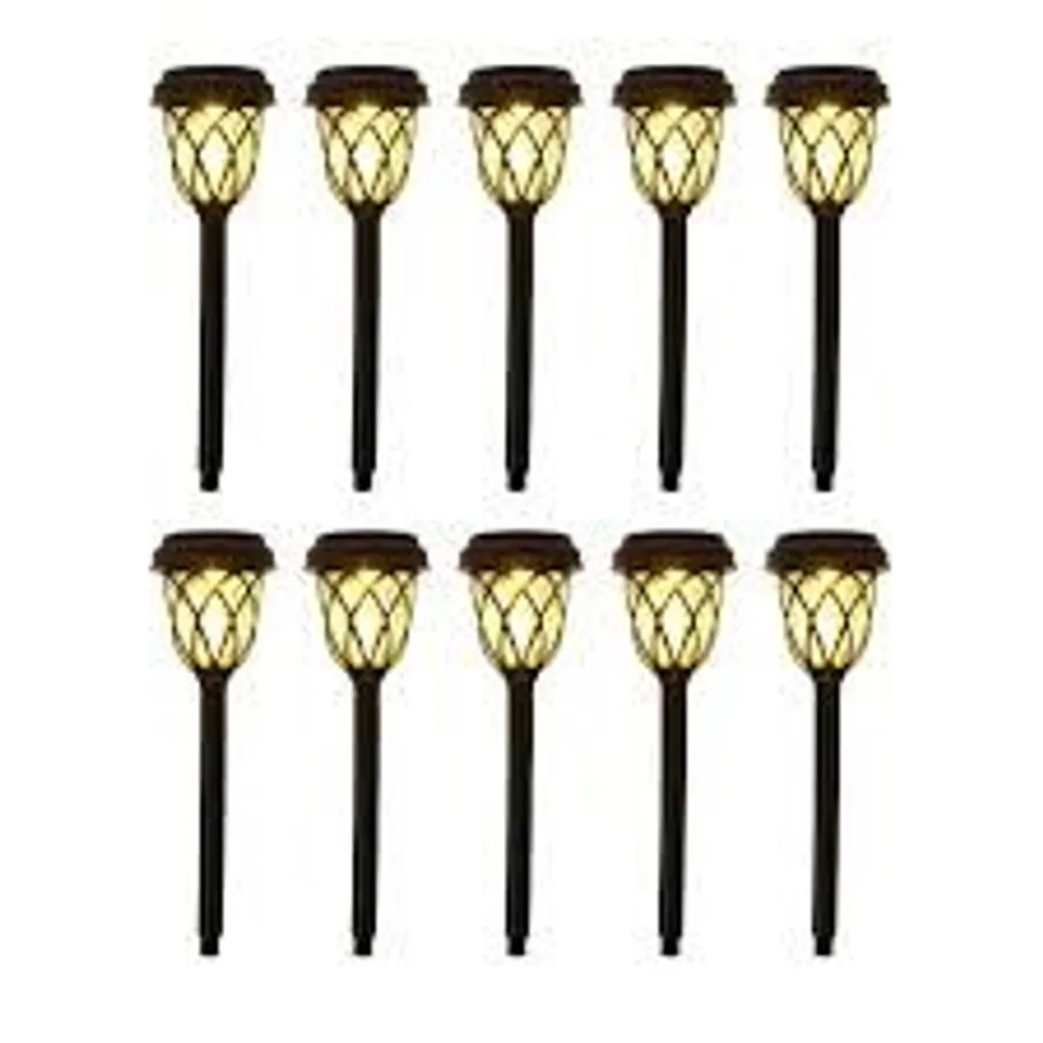OUTLET GARDEN REFLECTIONS SET OF 10 DUAL SOLAR GLASS STAKE LIGHTS