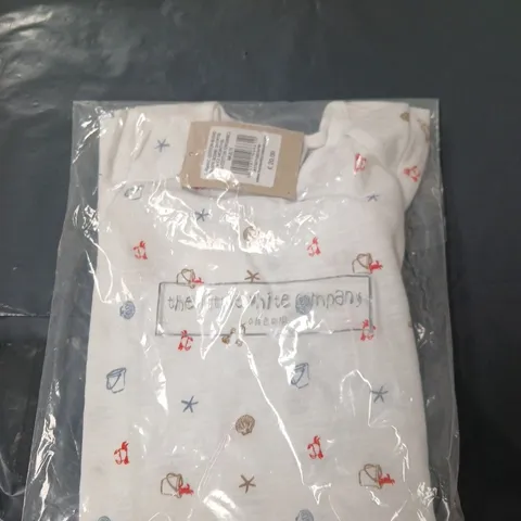 THE LITTLE WHITE COMPANY BABY BEACH SCENE SHORTIE β ORGANIC COTTON BLEND, 9β12 MONTHS