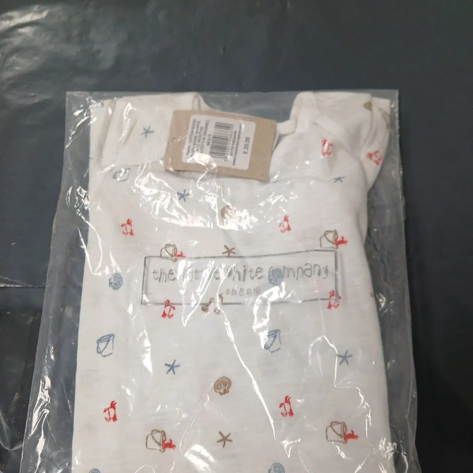THE LITTLE WHITE COMPANY BABY BEACH SCENE SHORTIE – ORGANIC COTTON BLEND, 9–12 MONTHS