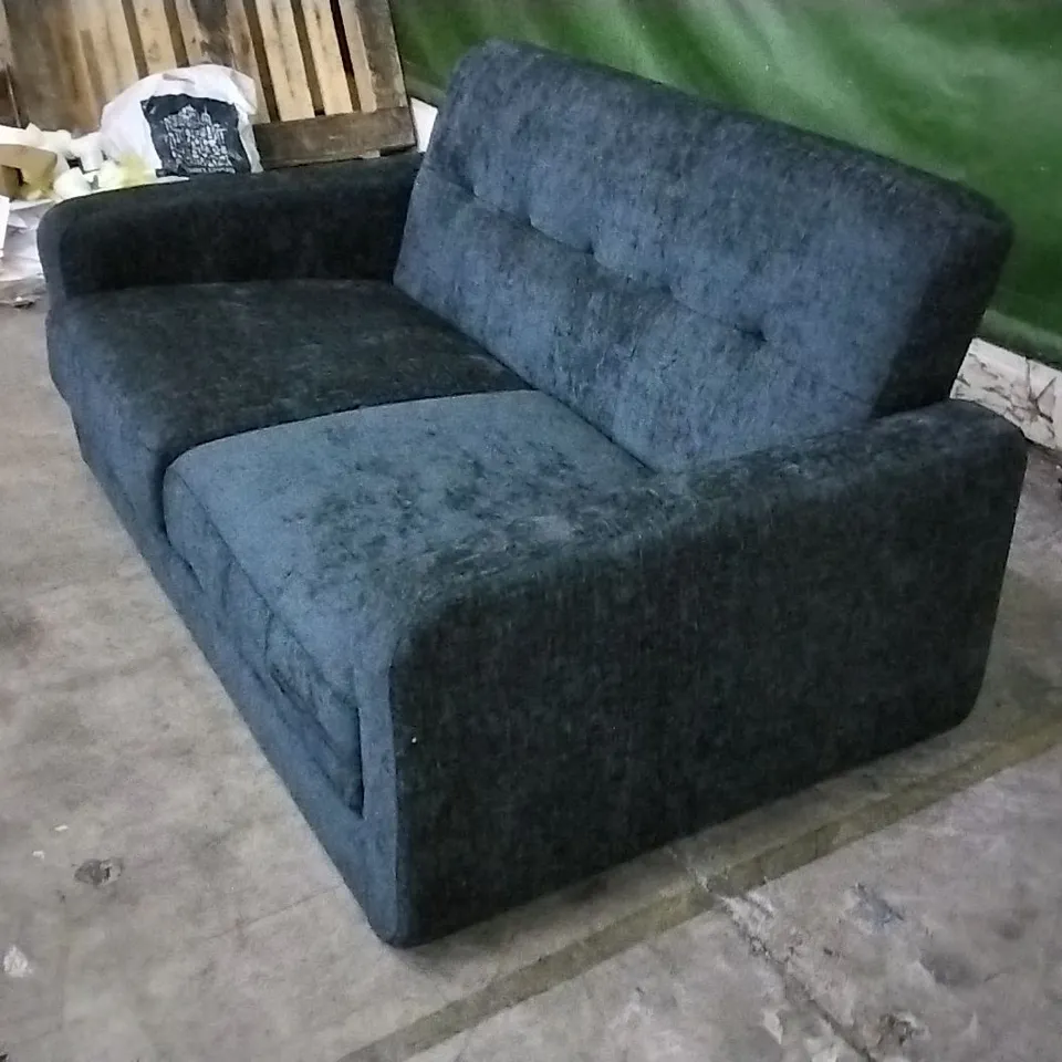 QUALITY DESIGNER BLACK FABRIC 2 SEATER SOFA