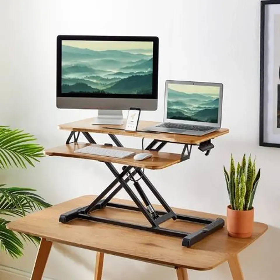 BOXED BAMBOO HEIGHT ADJUSTABLE STANDING DESK (1 BOX)